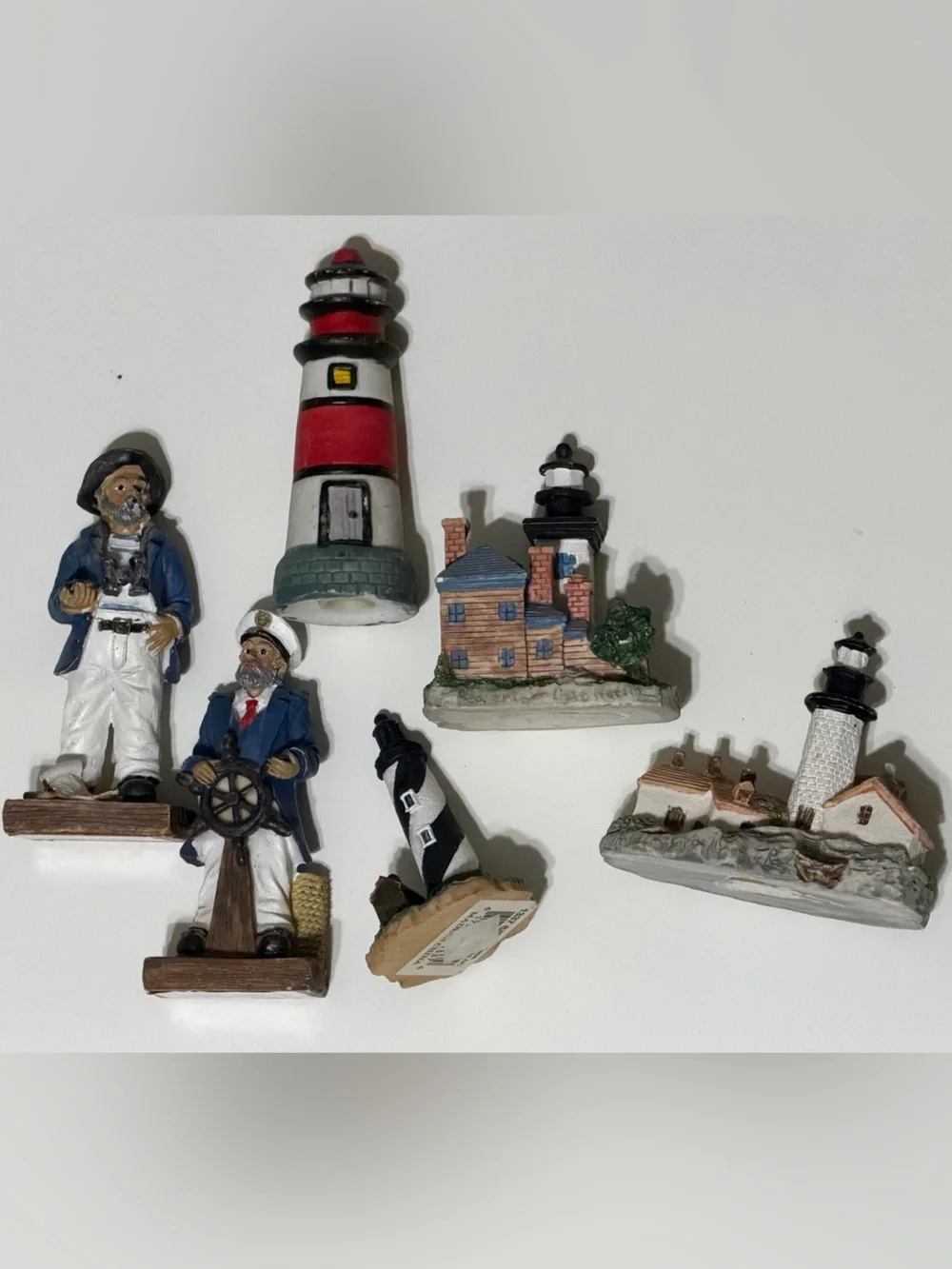 Vintage Nautical Figurine Lot - Lighthouses, Sea Captains